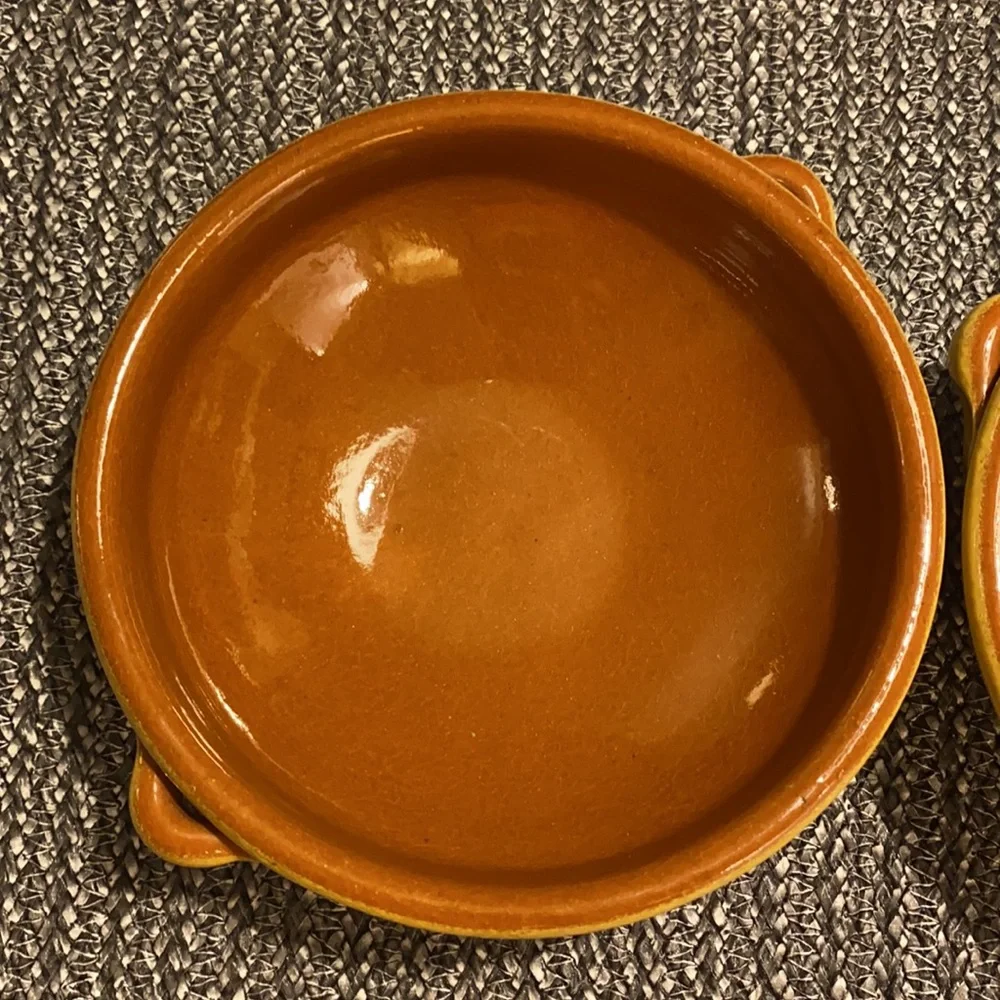 Clay Ceramic Mustard/Brown Clay Bowls Set 6 3/4”